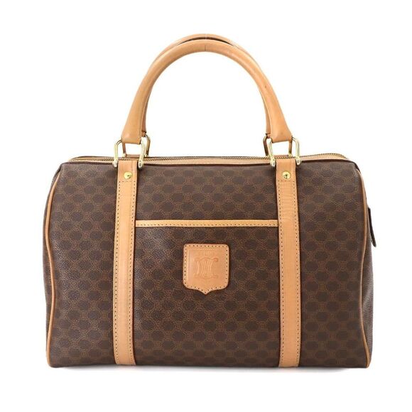 CELINE Brown Leather Boston Bag - Picture 1 of 10
